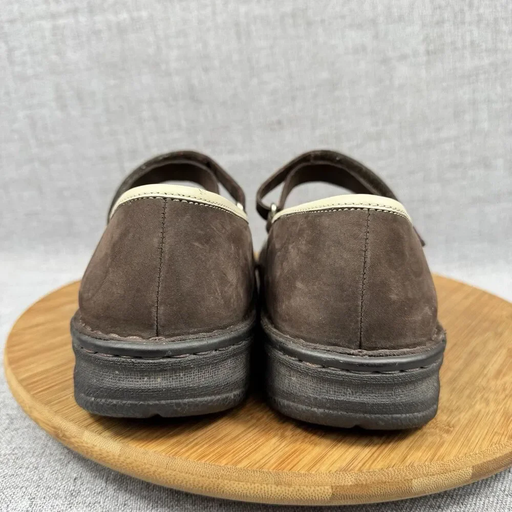 Drew Mary Jane Shoes Women's 11 M Brtan Slip On Leather Adjustable - Picture 4 of 9
